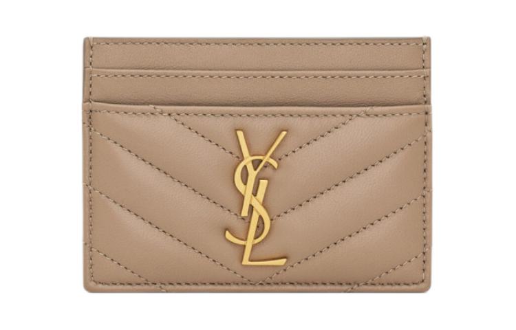 

SAINT LAURENT Monogram Lambskin Card Holder Women's Dark Gray