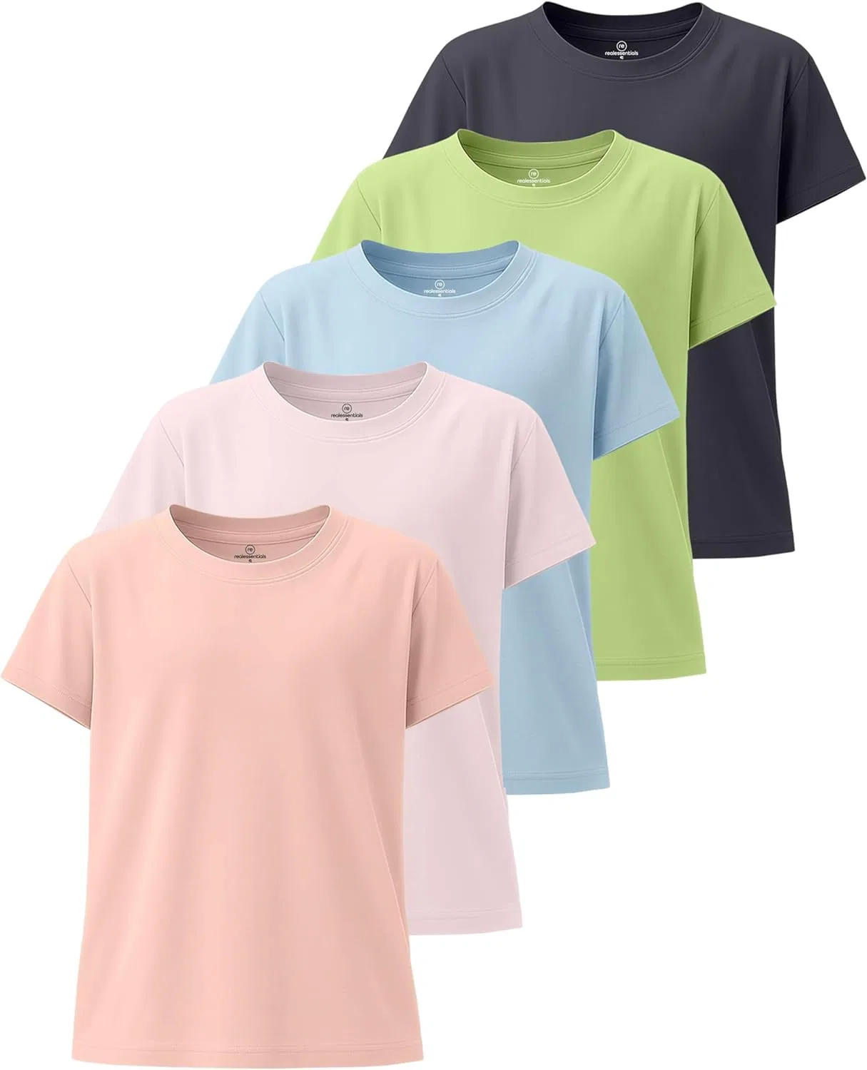 Детская футболка с коротким рукавом Real Essentials, набор 5 штук, Set 8