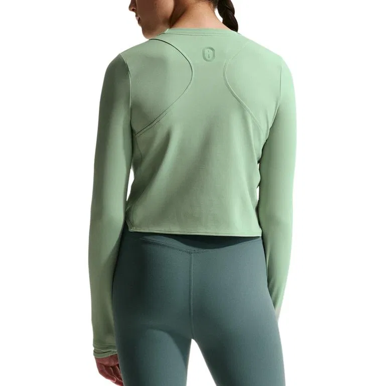 Футболка Nike MAVN DF Ribbed LS детская зеленая — фото 3