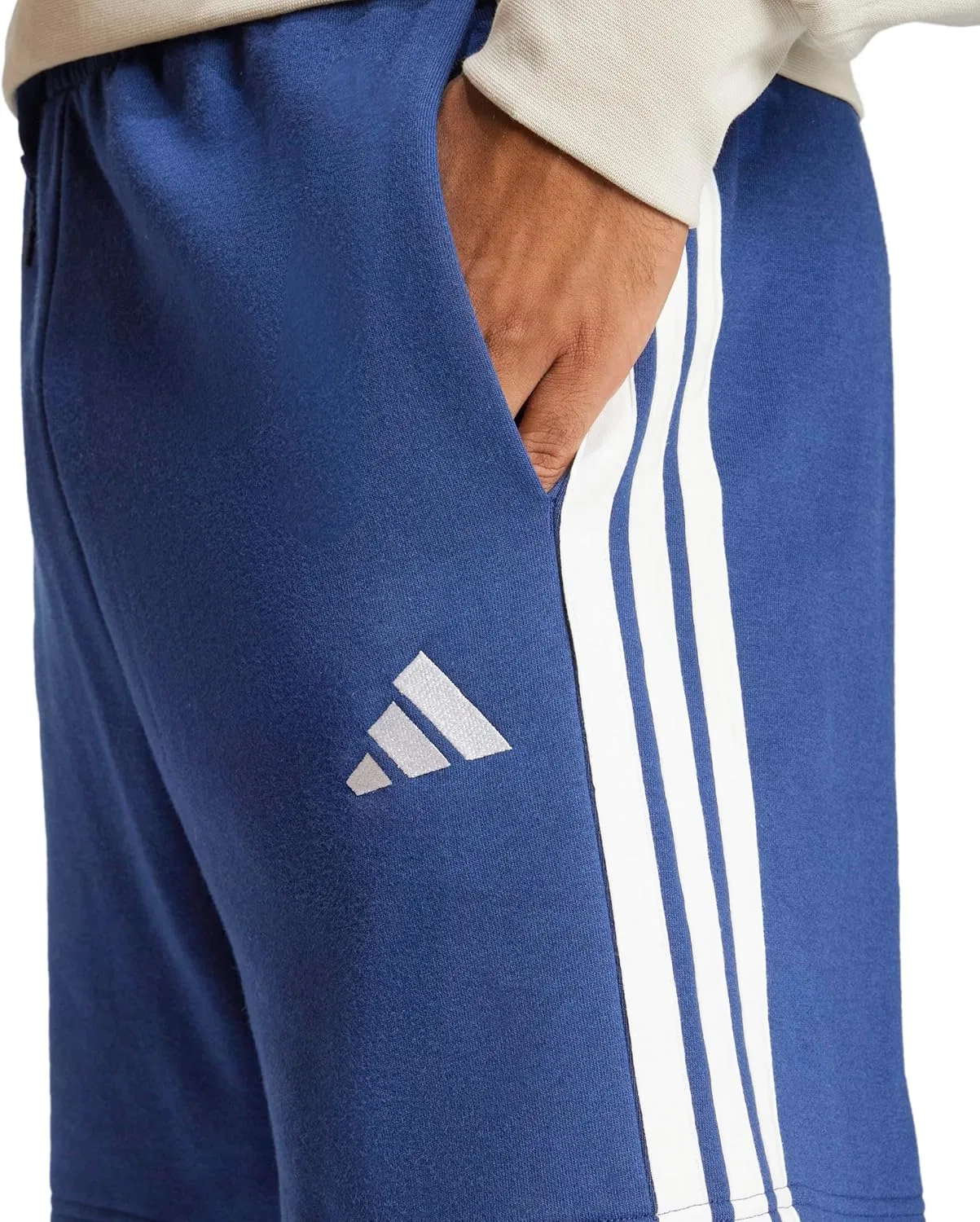 Шорты спортивные с тремя полосками adidas, темно-синие/белые — фото 4