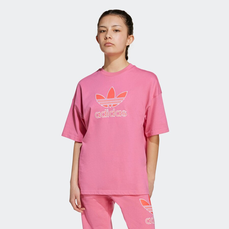 Рубашка ADIDAS ORIGINALS Trefoil, розовый — фото 2