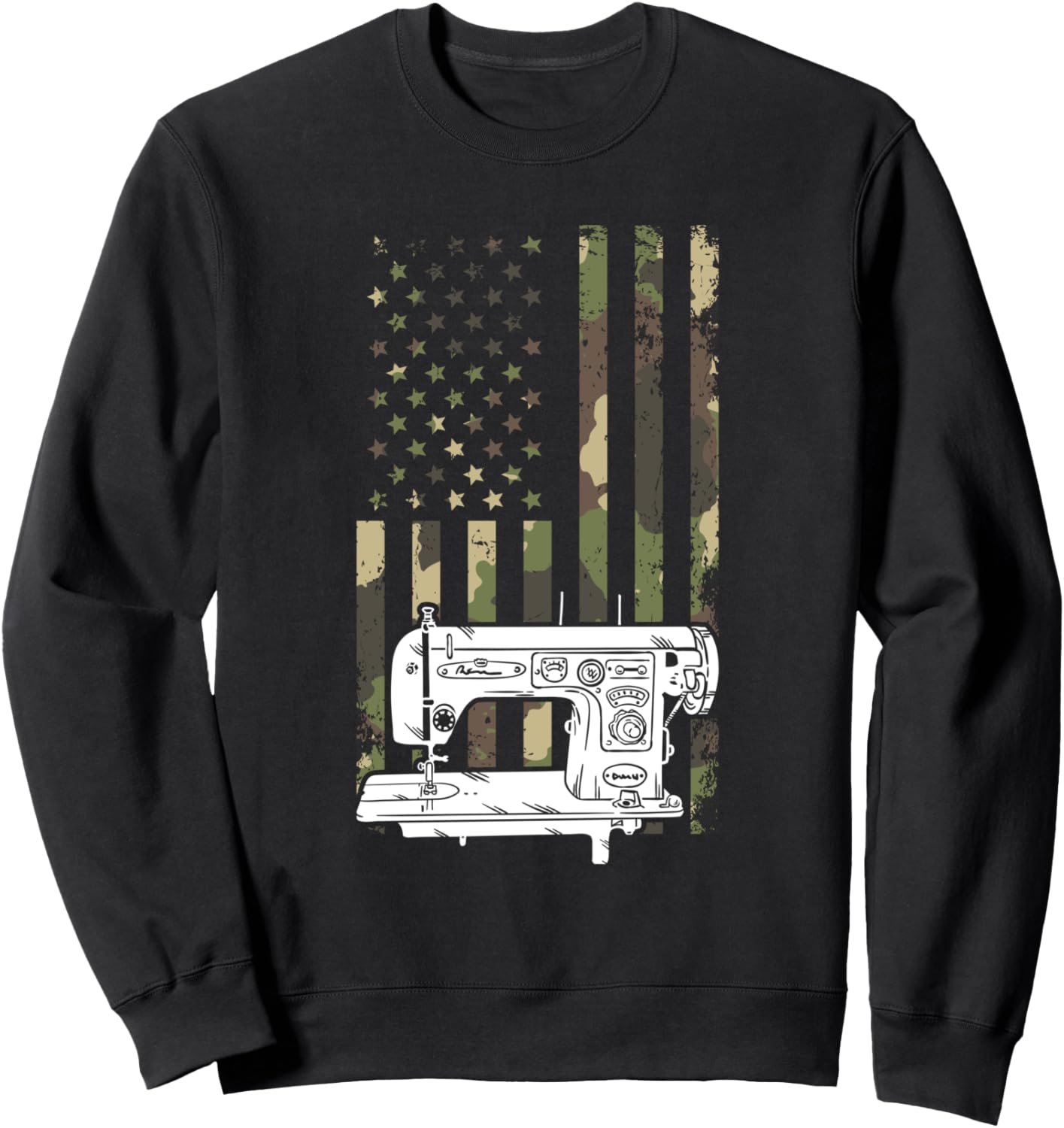 

Швейная камуфляжная толстовка с американским флагом и изображением швейной машины Sewing Machine Sewing Lover Sewing Ideas, черный