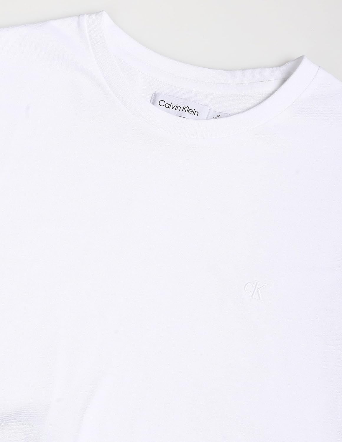 Мужская футболка Calvin Klein из гладкого хлопка с круглым вырезом, Brilliant White — фото 2