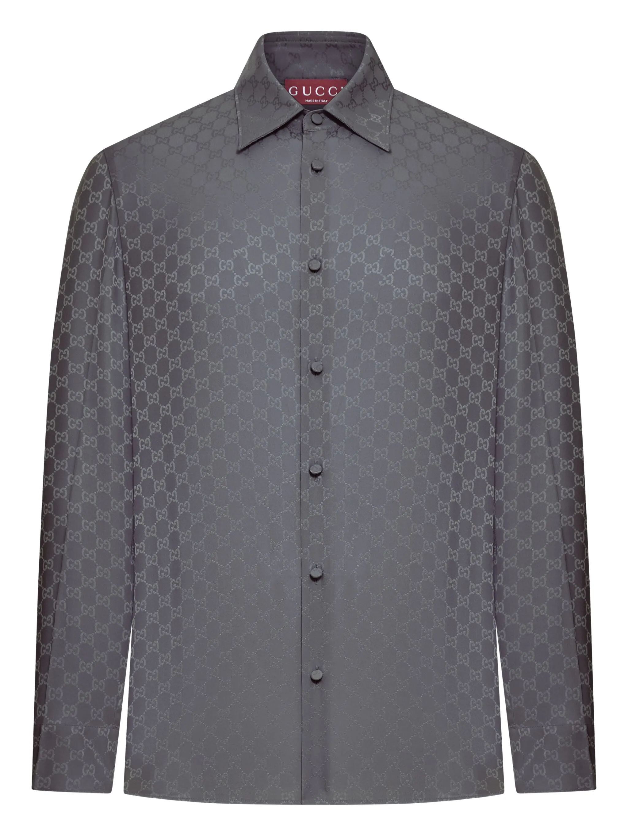 

Жаккардовая рубашка с логотипом GG Gucci, серый