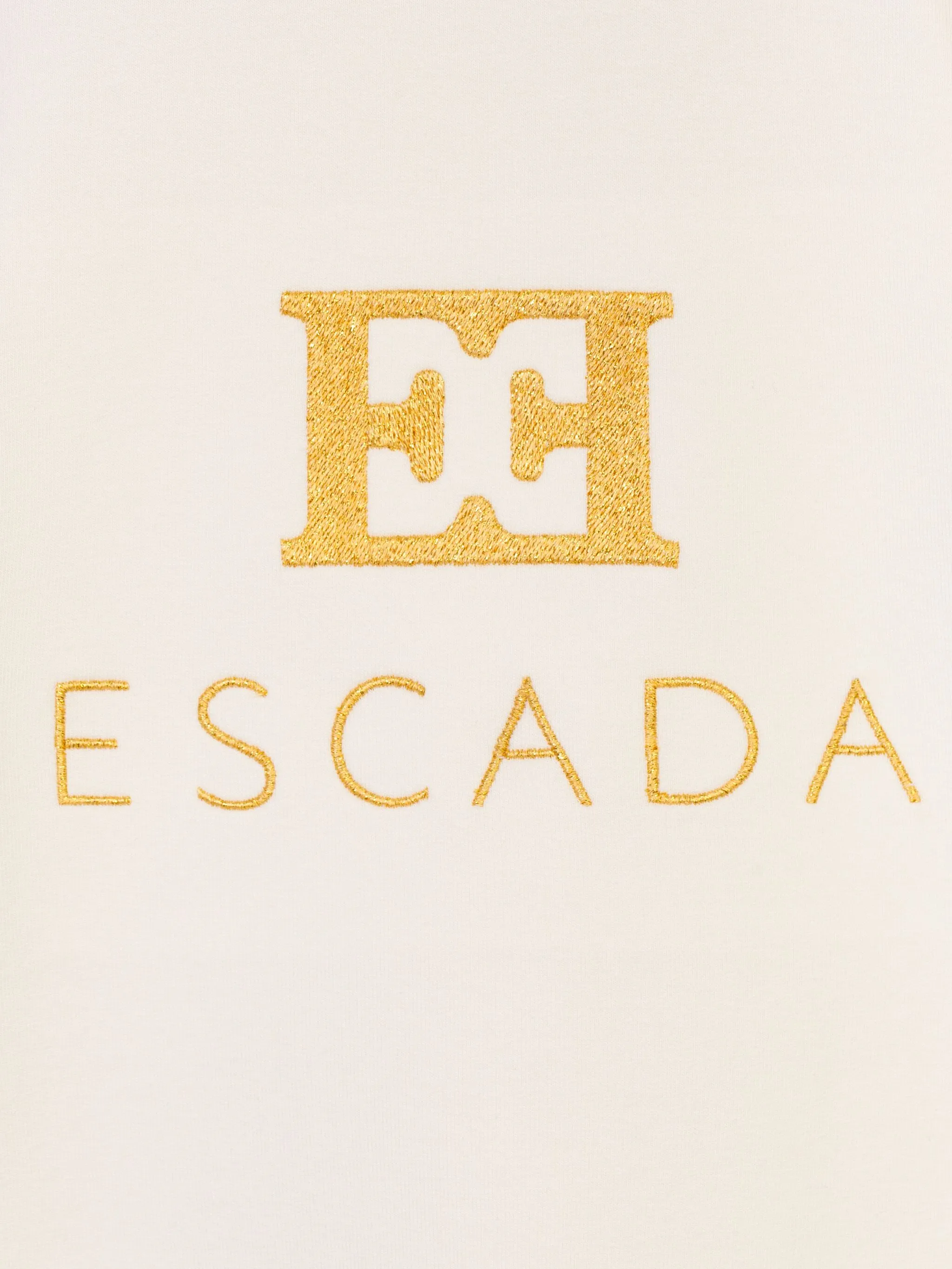 Футболка с вышитым логотипом Escada Kids, бежевый — фото 2