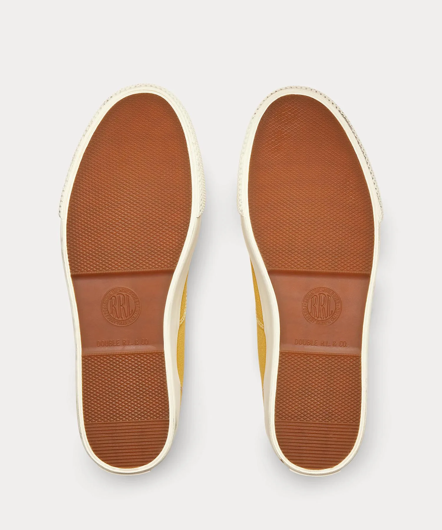 Мужские кроссовки из хлопка RRL Canvas Sneaker желтые — фото 4