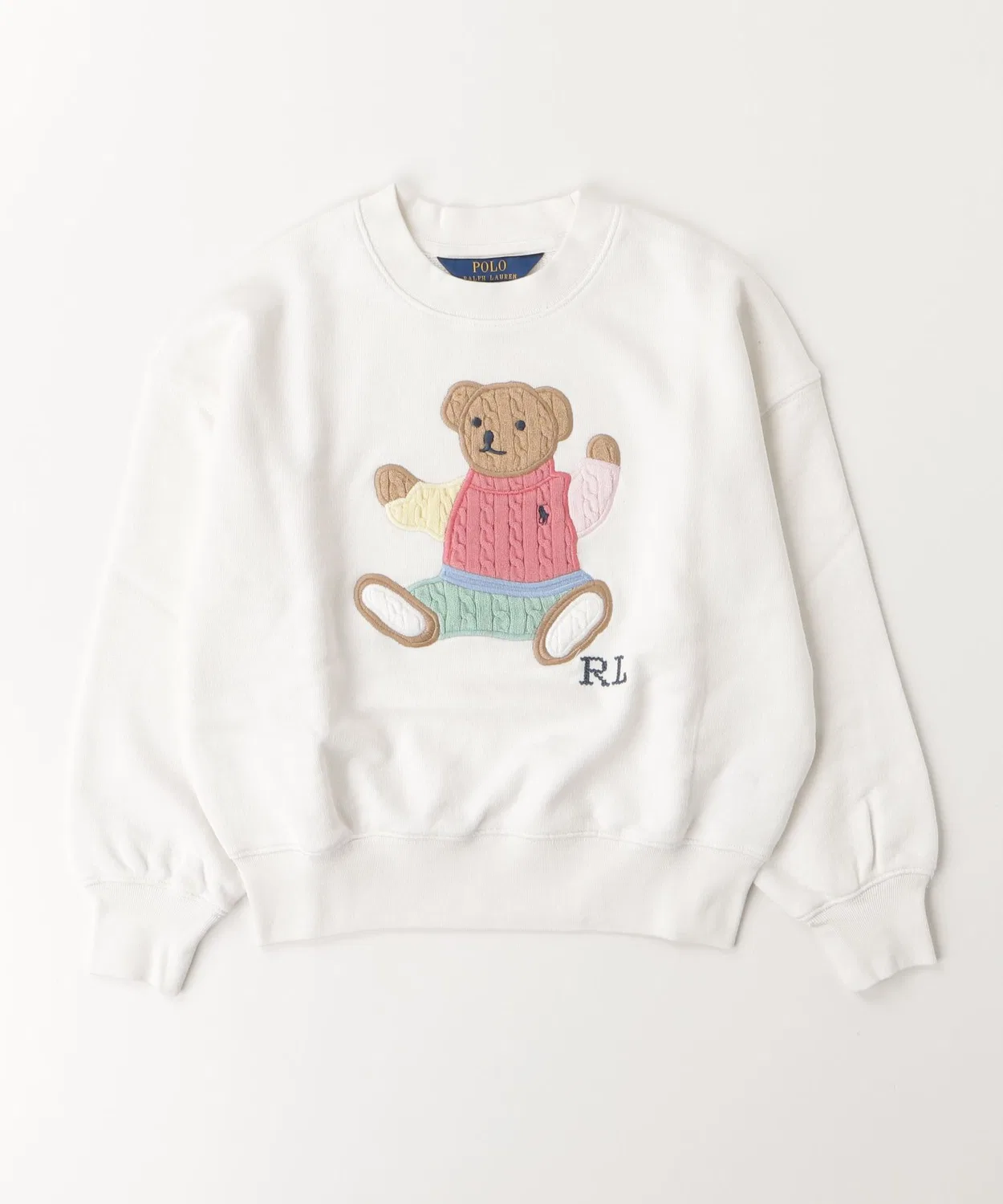 Свитшот с аппликацией медведя Polo Ralph Lauren, хлопок-полиэстер, белый — фото 3
