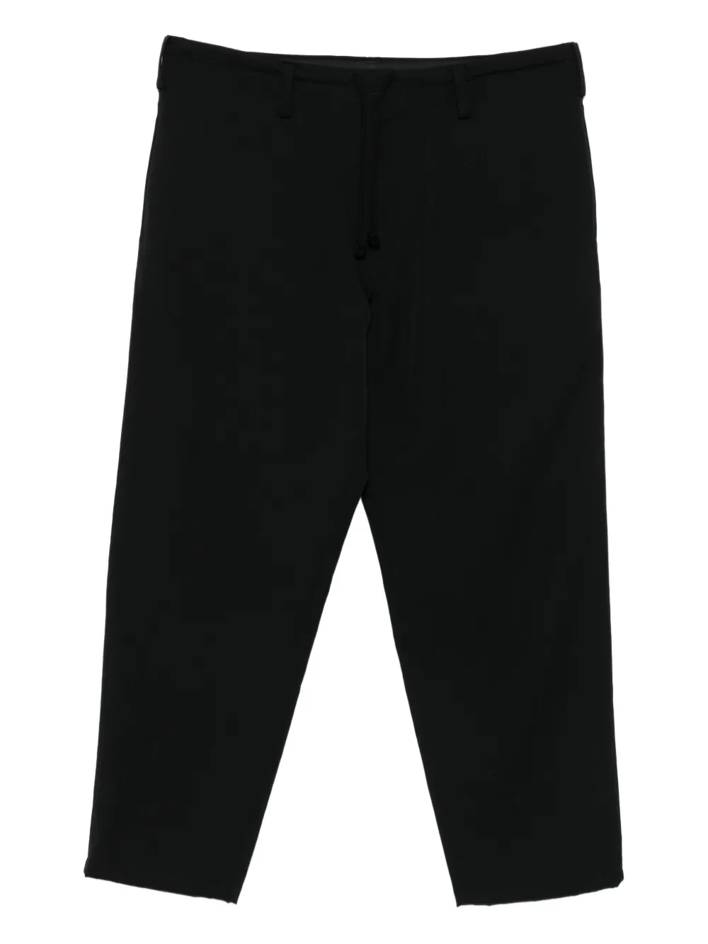 

Шерстяные брюки с завязкой на талии Yohji Yamamoto, черный