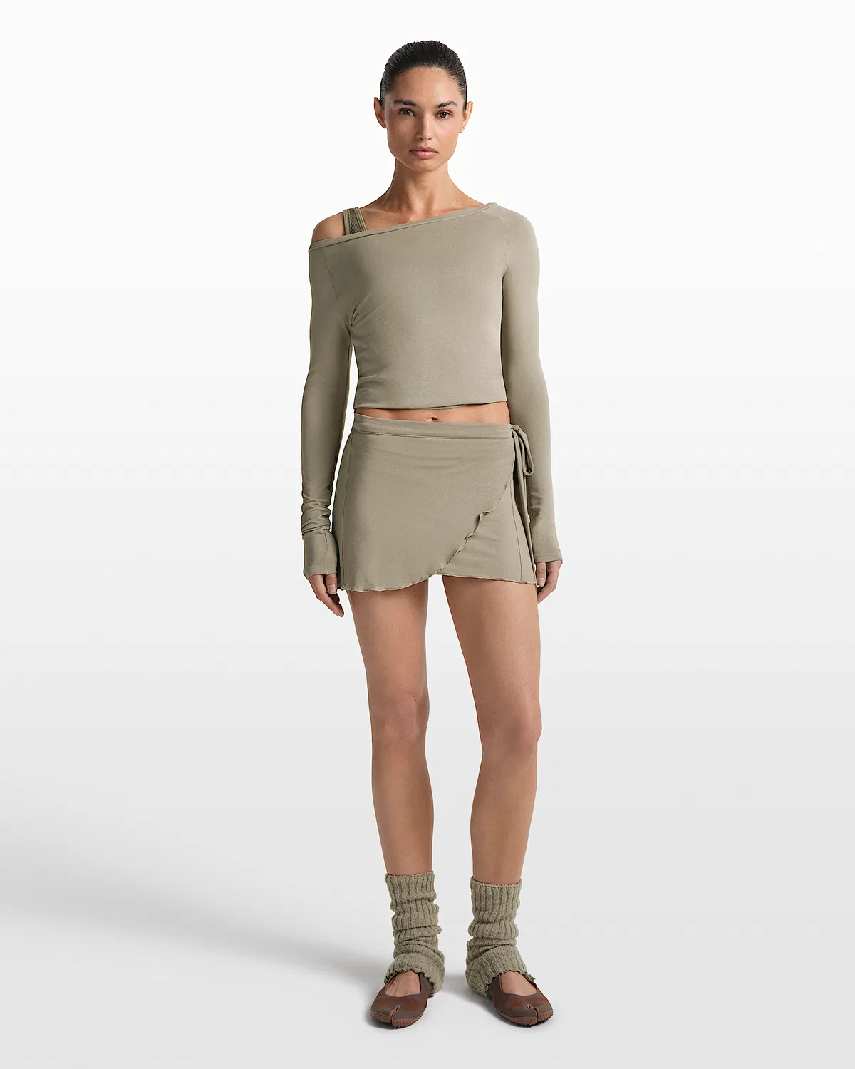 Женская запашная юбка NikeSKIMS Stretch Knit, NSKM Dune