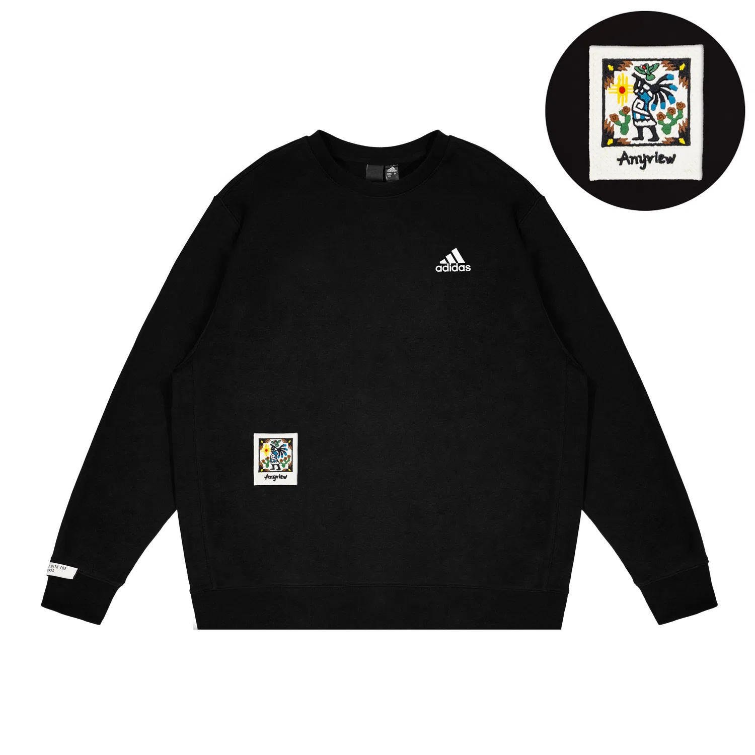 Толстовка LABEL Unisex Black с круглым вырезом, средней посадки Adidas