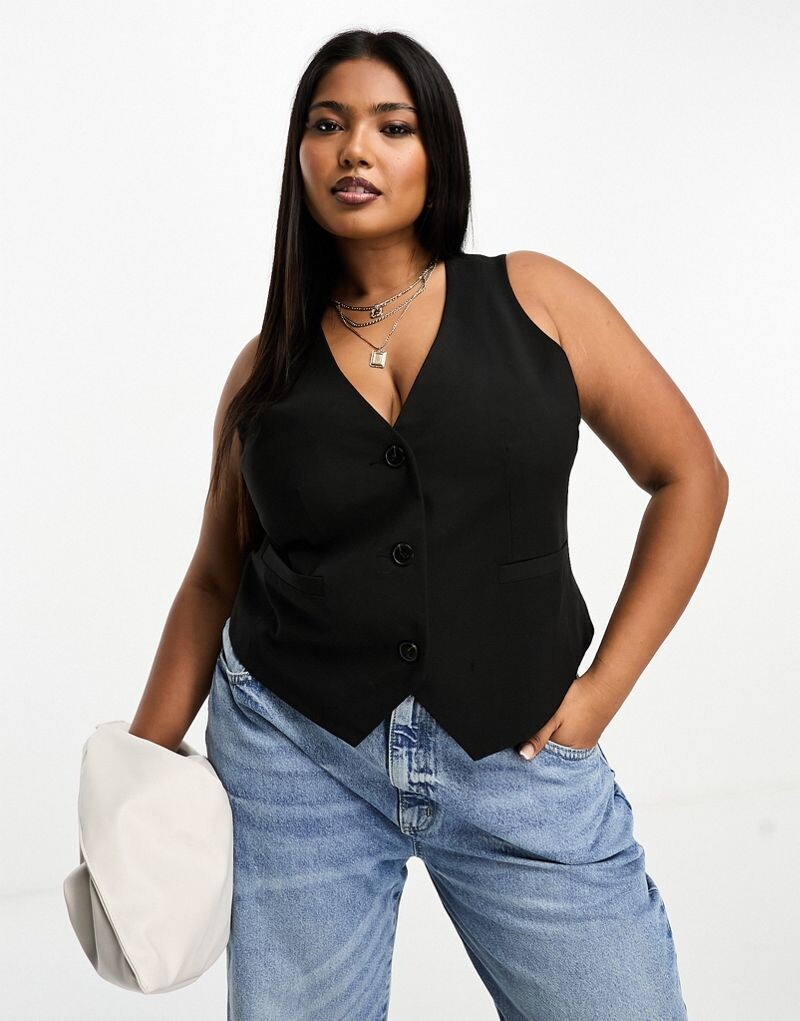

Черный жилет ASOS DESIGN Curve