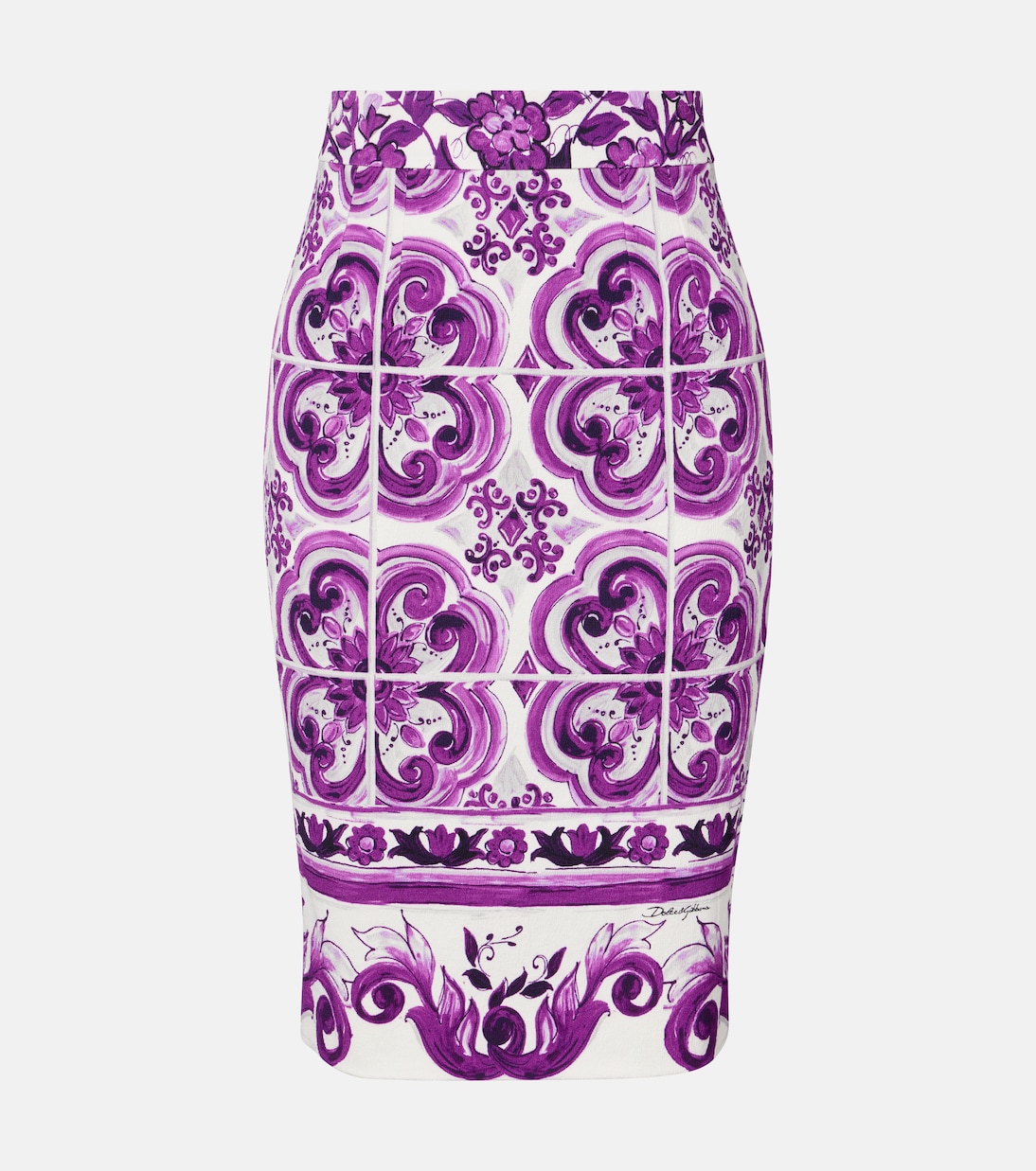 

Юбка-карандаш из смесового шелка Majolica Dolce&Gabbana, Mix Maiolica Viola