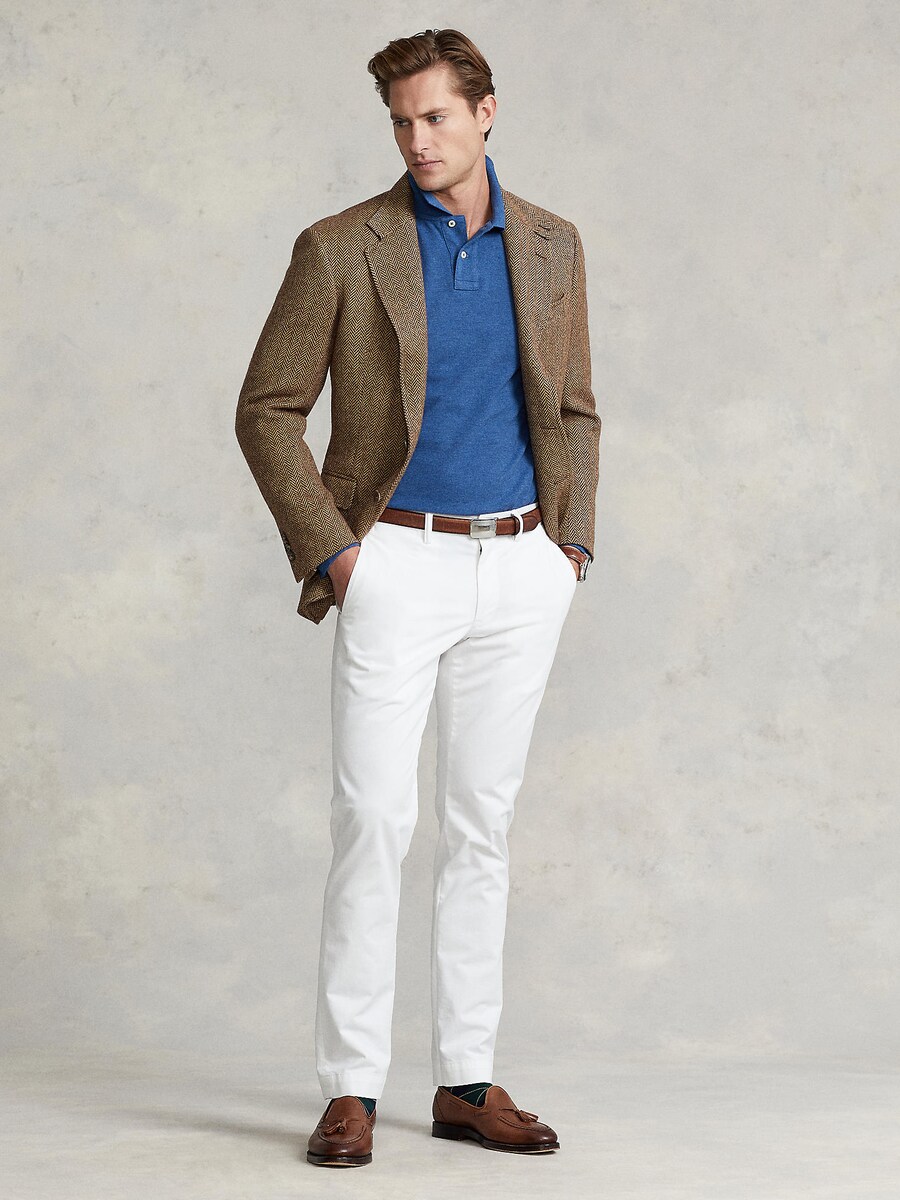 Узкие брюки-чинос Polo Ralph Lauren BEDFORD, белый — фото 4