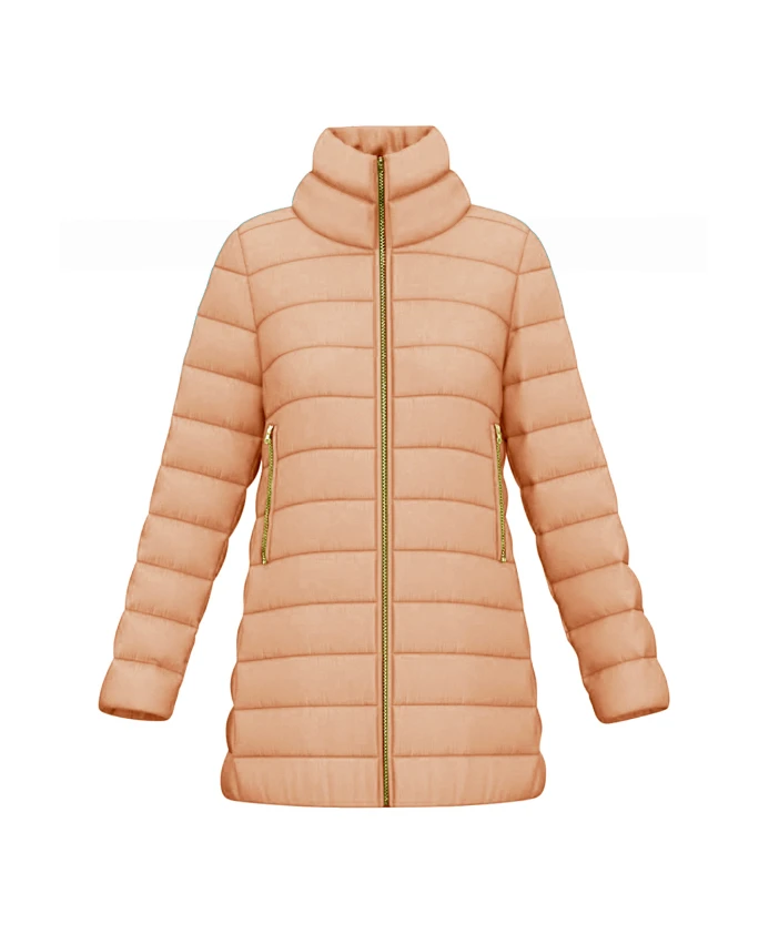 

Бежевая нейлоновая стеганая куртка с горизонтальным стеганым узором. Marella, бежевый