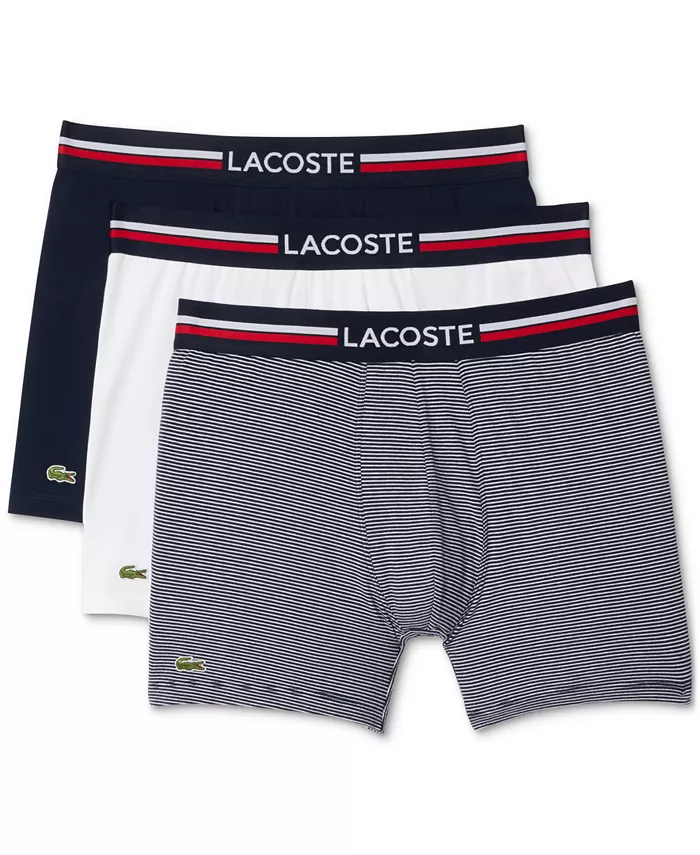 

Мужские боксеры Regular Fit с растяжимой тканью и флагом Франции, 3 шт Lacoste, синий