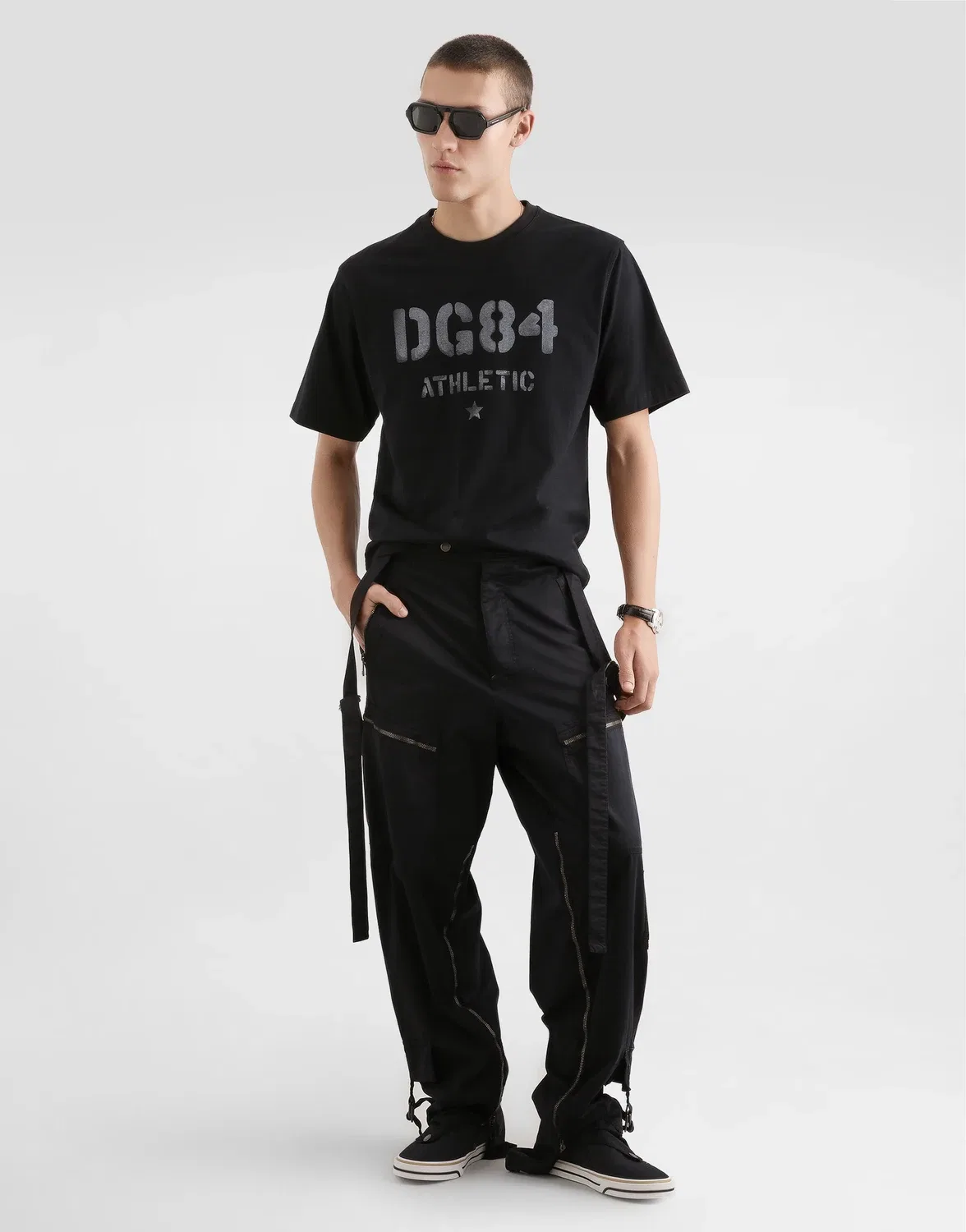Хлопковая футболка с принтом DOLCE & GABBANA, черный — фото 2