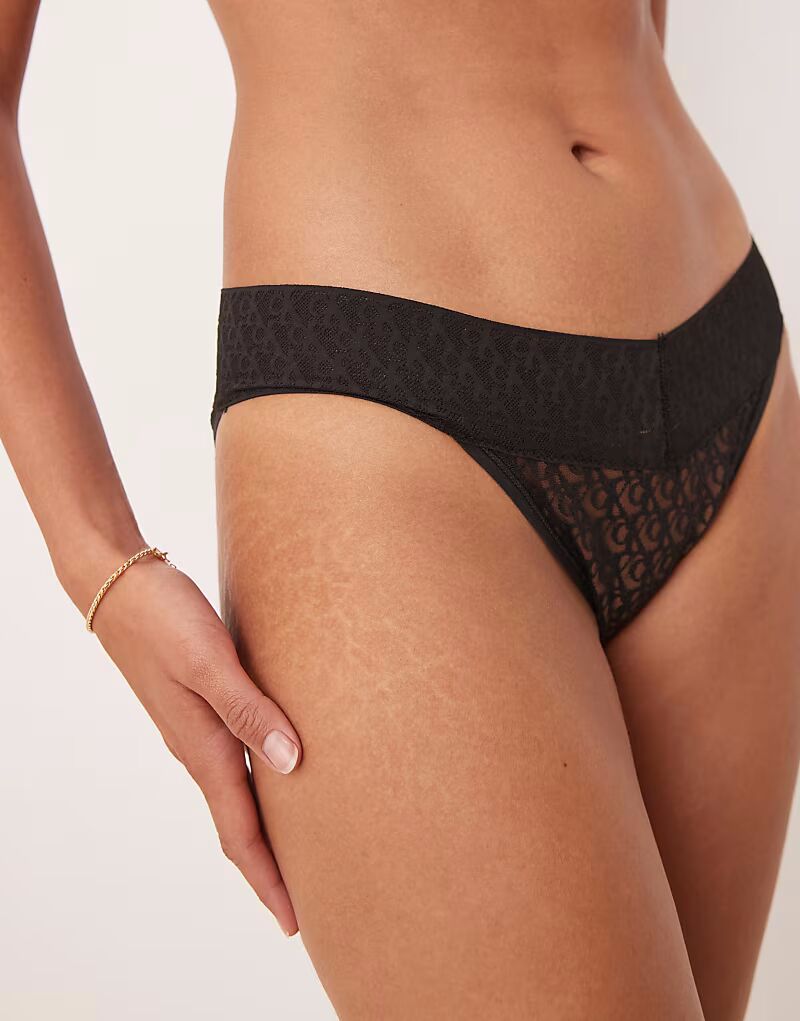 

Трусики бикини Calvin Klein Modern Lace с низкой посадкой черного цвета
