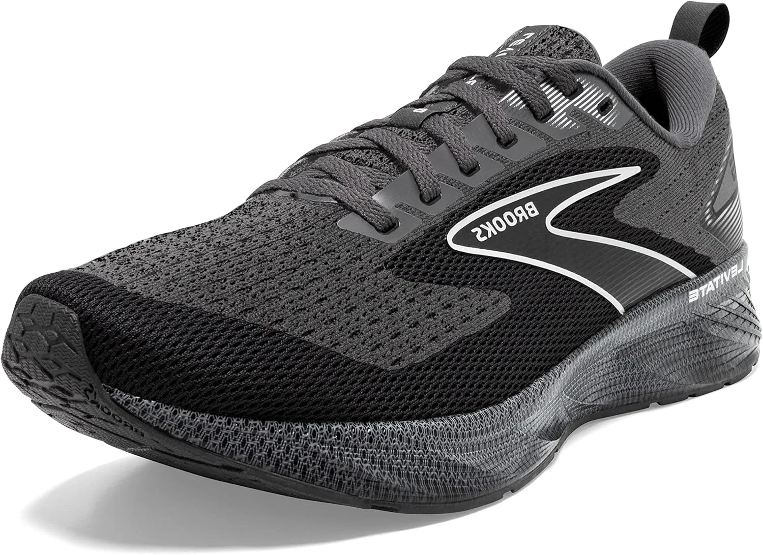 Мужские беговые кроссовки Brooks Levitate 6 нейтрального цвета, Blackened Pearl Ebony White