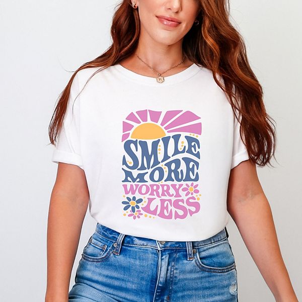 

Футболка Smile more worry less sunshine garment dyed Simply Sage Market, White, Белый, Футболка Smile more worry less sunshine garment dyed Simply Sage Market, White
