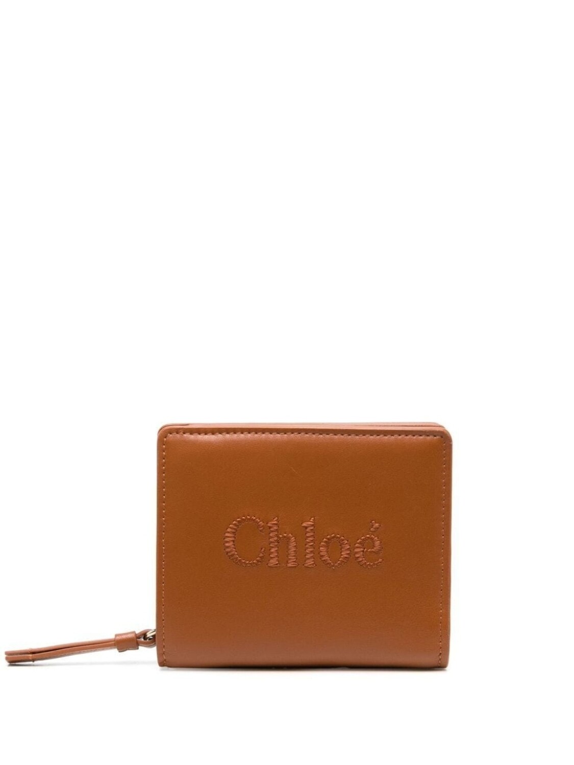 

Chloé кошелек с вышитым логотипом, коричневый