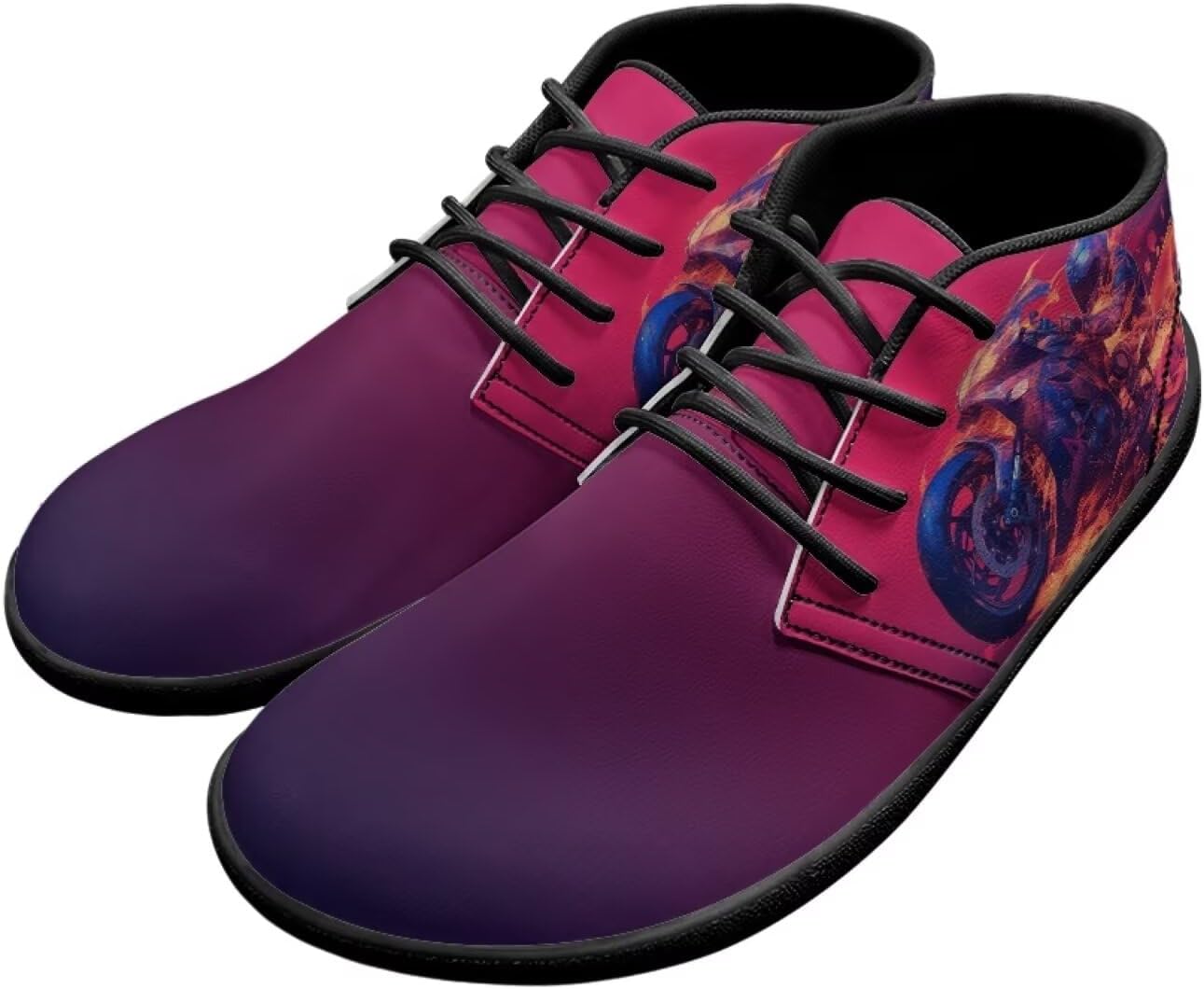 

Мужские ботинки Forchrinse Blood Skull, модные кроссовки, кожаные ботинки средней высоты на шнуровке, для прогулок и вождения, с подошвой EVA, Motorcyclist