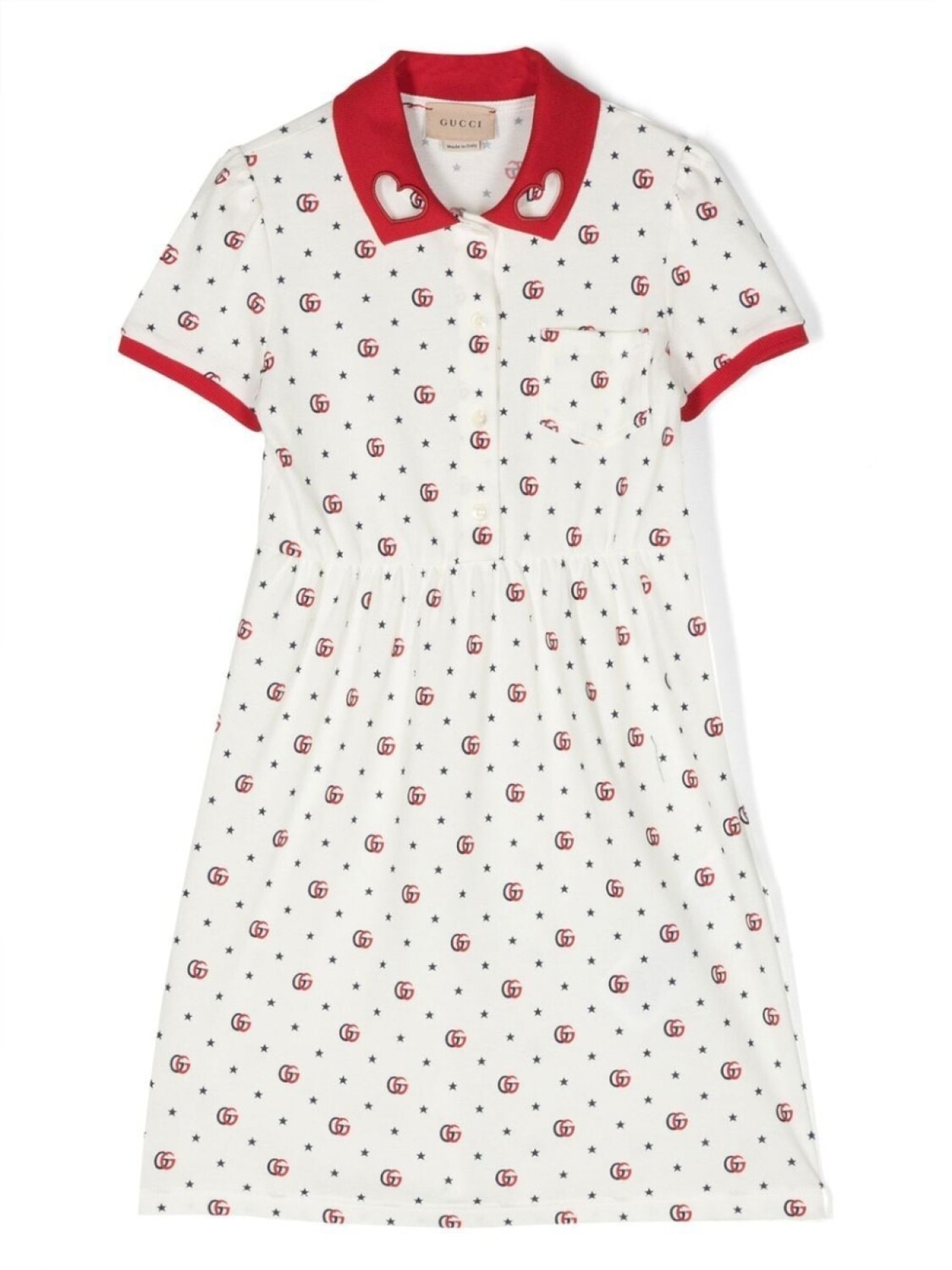 

Gucci Kids платье с короткими рукавами и монограммой, белый