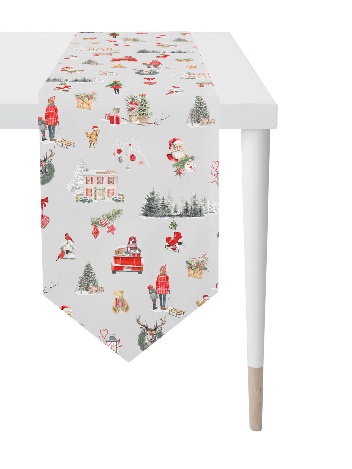 

Настольный бегун X-Mas, 32x175 см, светло-серый