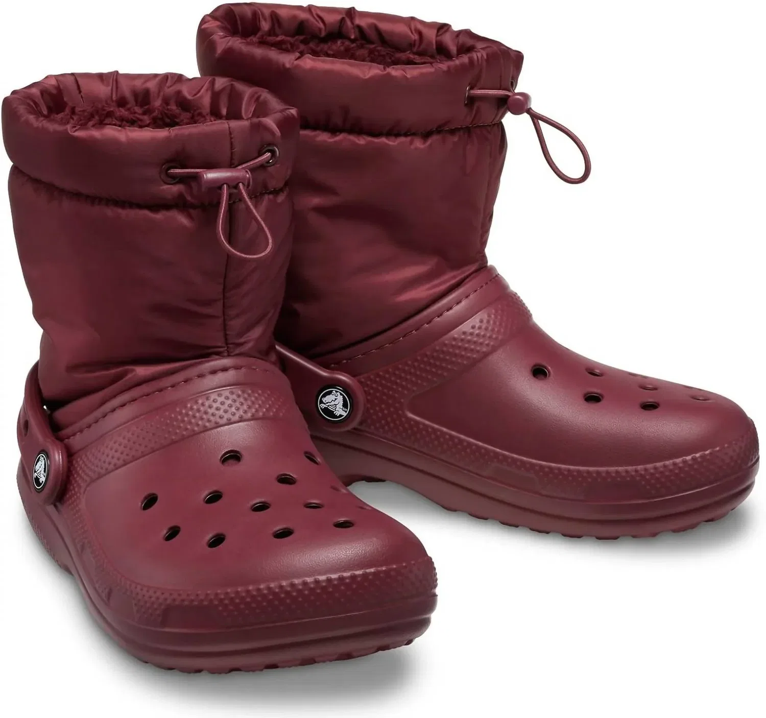 Crocs Мужские классические ботинки Neo Puff на подкладке, цвет гранатовый