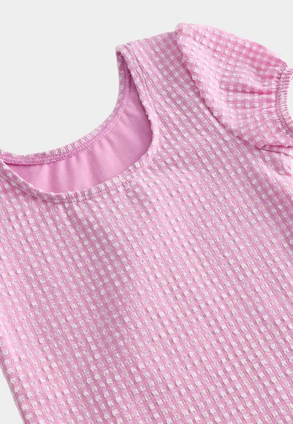 Купальник из сирсакера с оборками в клетку Marks & Spencer, Pink — фото 2