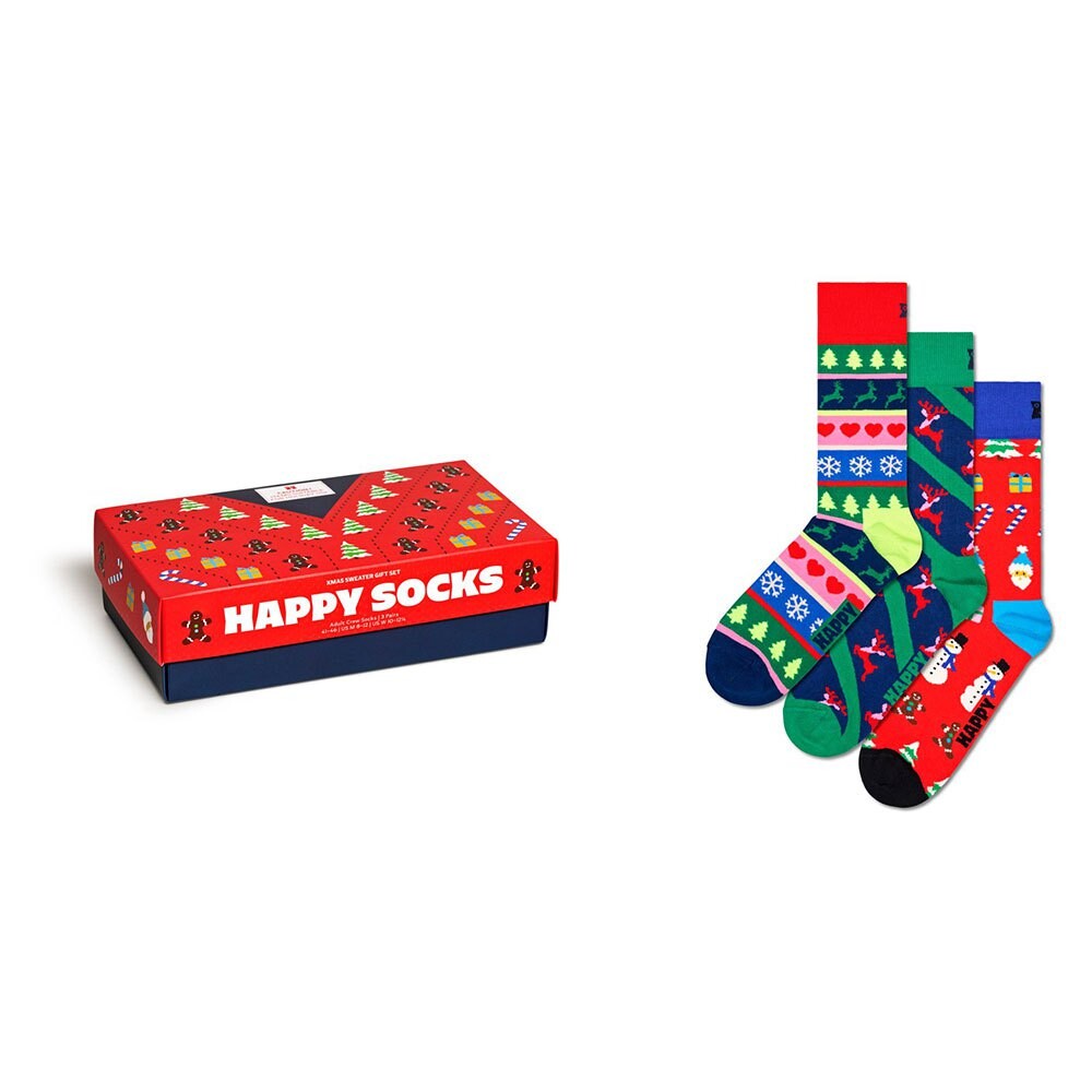 

Носки Happy X-Mas Sweaters Gift Set Half long 3 шт, разноцветный