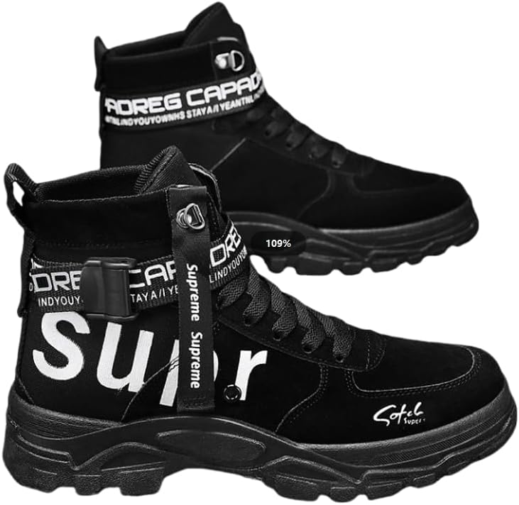 

Комфортные и дышащие высокие ботинки из ПУ-кожи для активного отдыха мужчин Azttoztto, черный