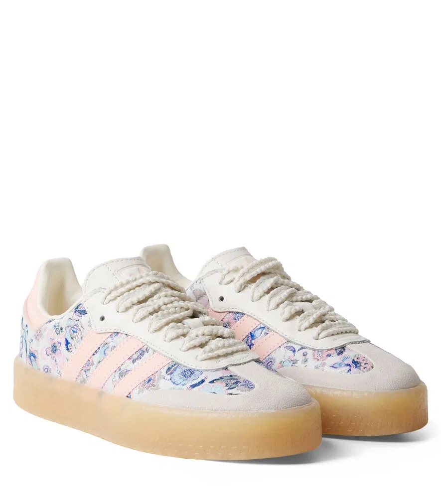 Кроссовки Samba OG с цветочной кожаной отделкой Adidas Originals Kids, розовый