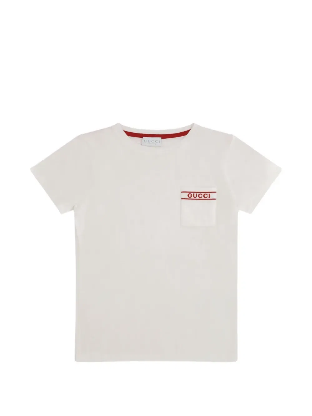 Футболка с карманным логотипом Gucci Kids, белый