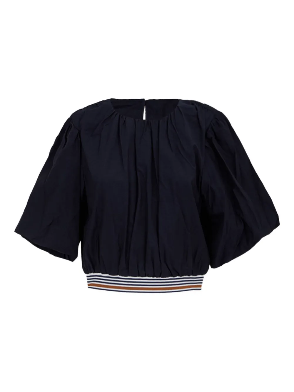 

Топ Gabriela с рукавами-фонариками и оборкой Veronica Beard, синий