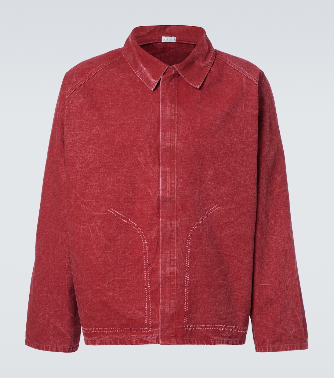 

Винтажная потертая джинсовая куртка A.Presse, красный