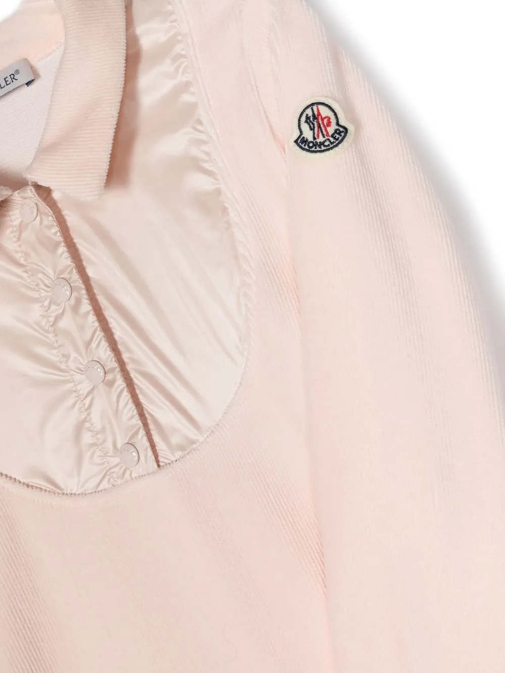 Платье с длинными рукавами и нашивкой-логотипом Moncler Enfant, розовый — фото 3