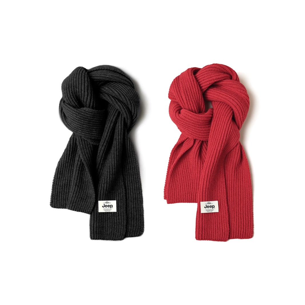 

Jeep Голубой вязаный шарф унисекс, 2 Pack (Black+Red)