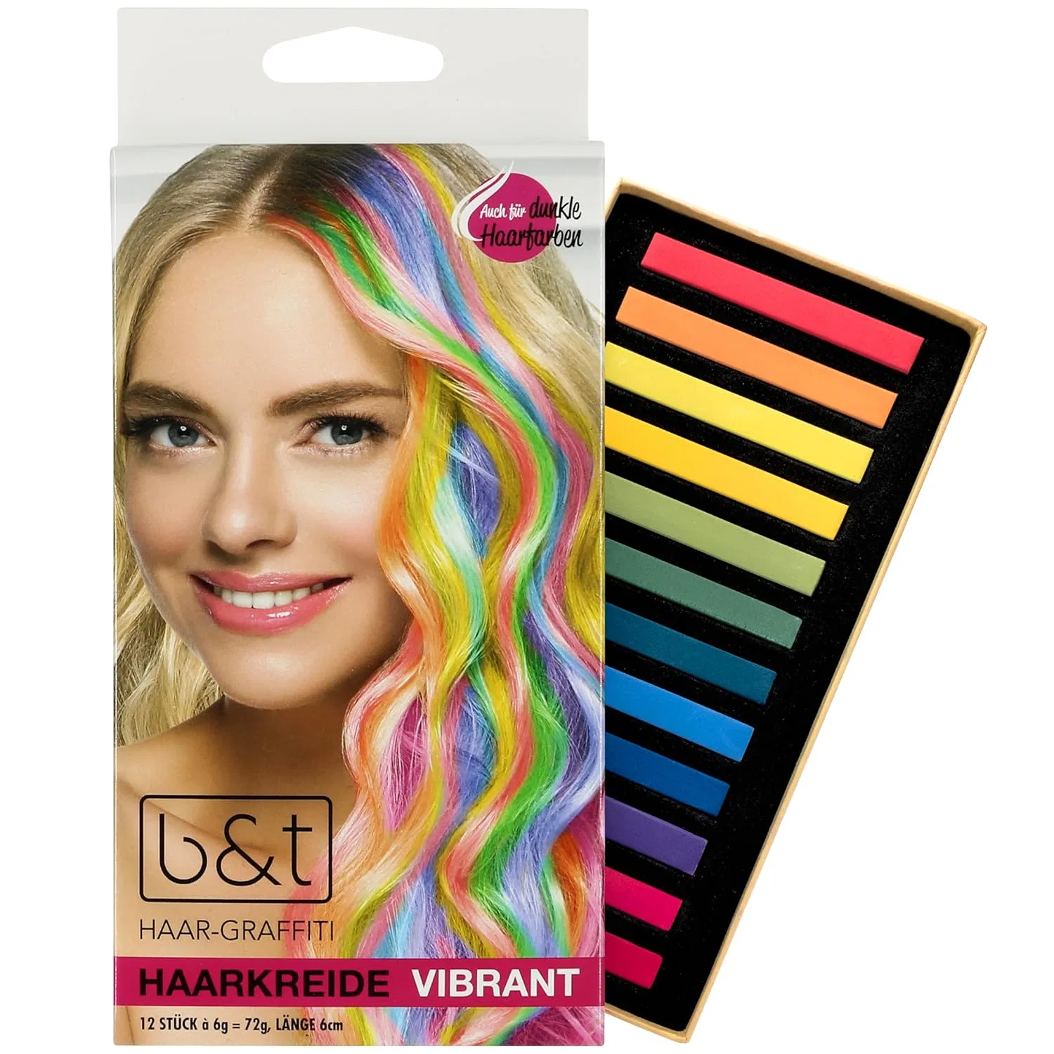 Набор мелков для волос B&T Vibrant, 12 цветов B&T