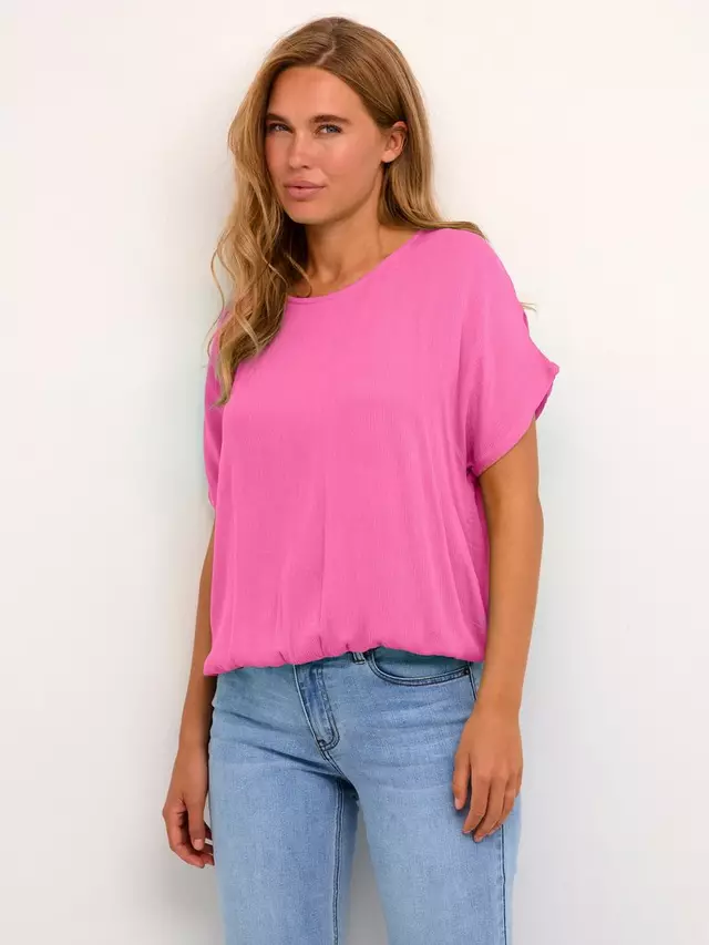 

Блуза KAFFE Amber Round Neck Short Sleeve, цвет rose/violet