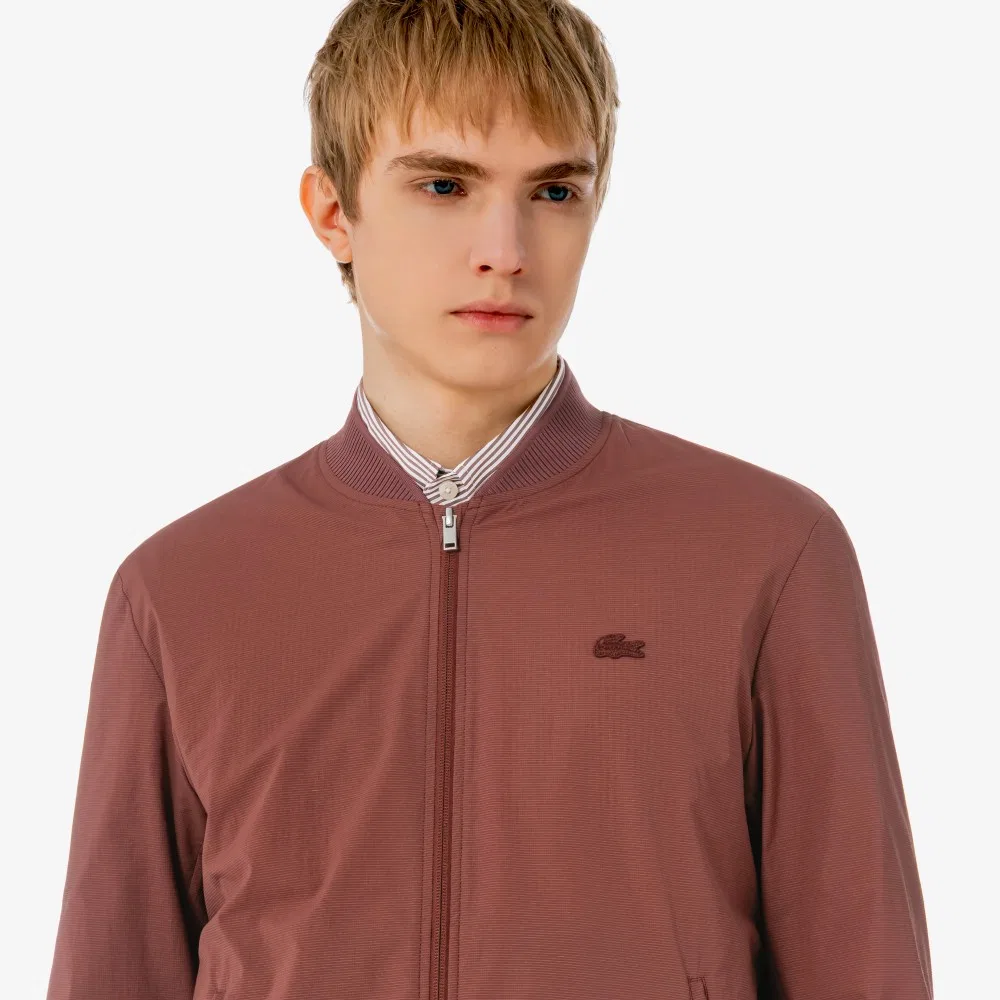 Мужская летняя куртка-бомбер Lacoste коричневая — фото 2