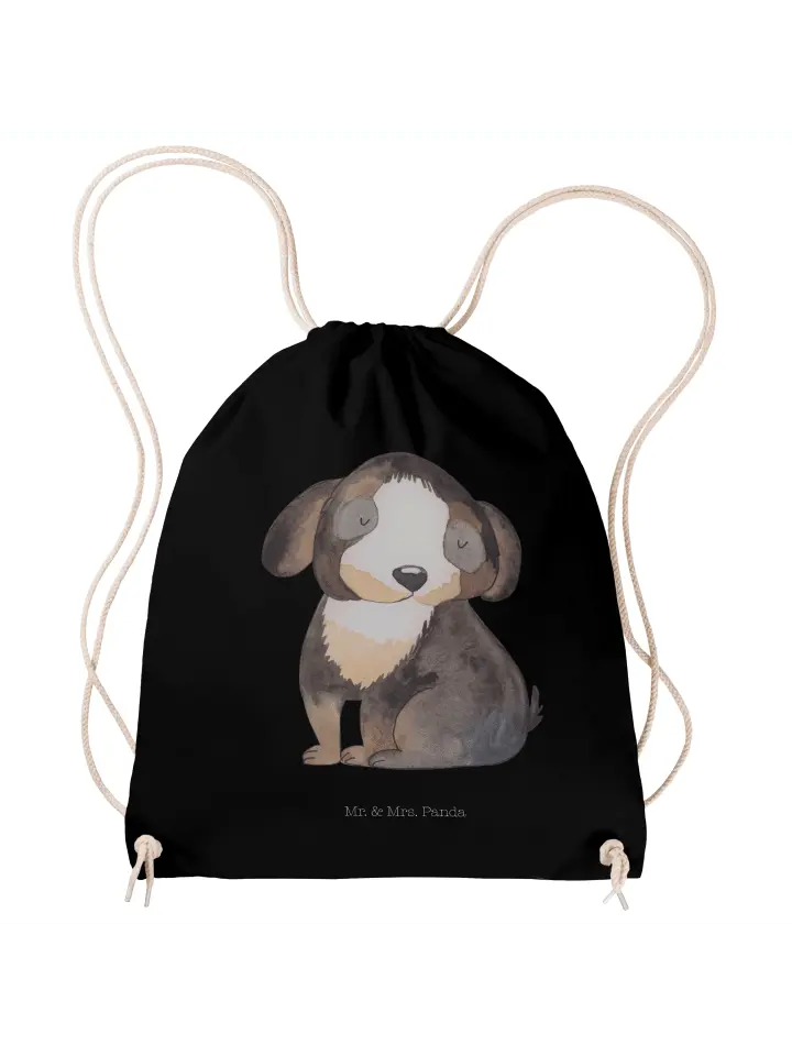 

Спортивная сумка Mr & Mrs Panda Sportbeutel Hund Entspannen ohne Spruch, черный