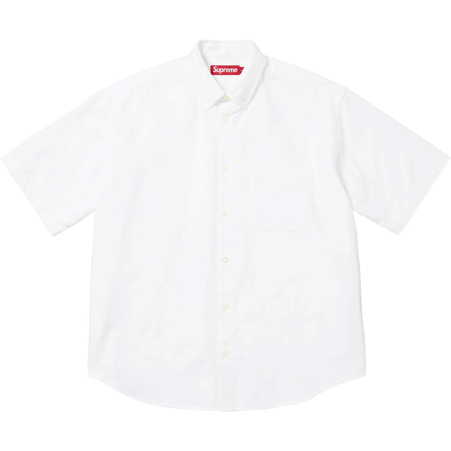Свободная оксфордская рубашка с коротким рукавом SS26 WEEK7 Loose Fit Oxford S/S Shirt Unisex Supreme, White