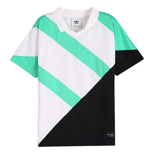

Футболка men's originals eqt colorblock diagonal stripes lapel short sleeve white t-shirt Adidas, белый