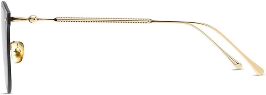 

Женские солнцезащитные очки без оправы, круглые, в ретро-стиле, с градиентной металлической оправой, мужские очки с защитой от УФ-излучения UV400 HDUBFY, 3