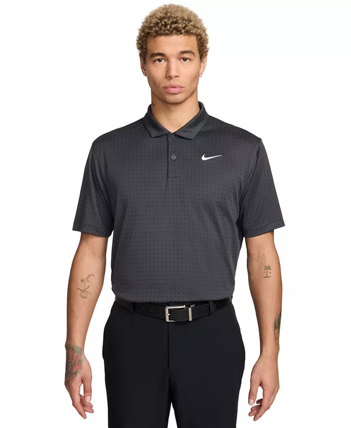 

Мужская классическая поло для гольфа с точечным принтом Core Dri-FIT Nike, серый