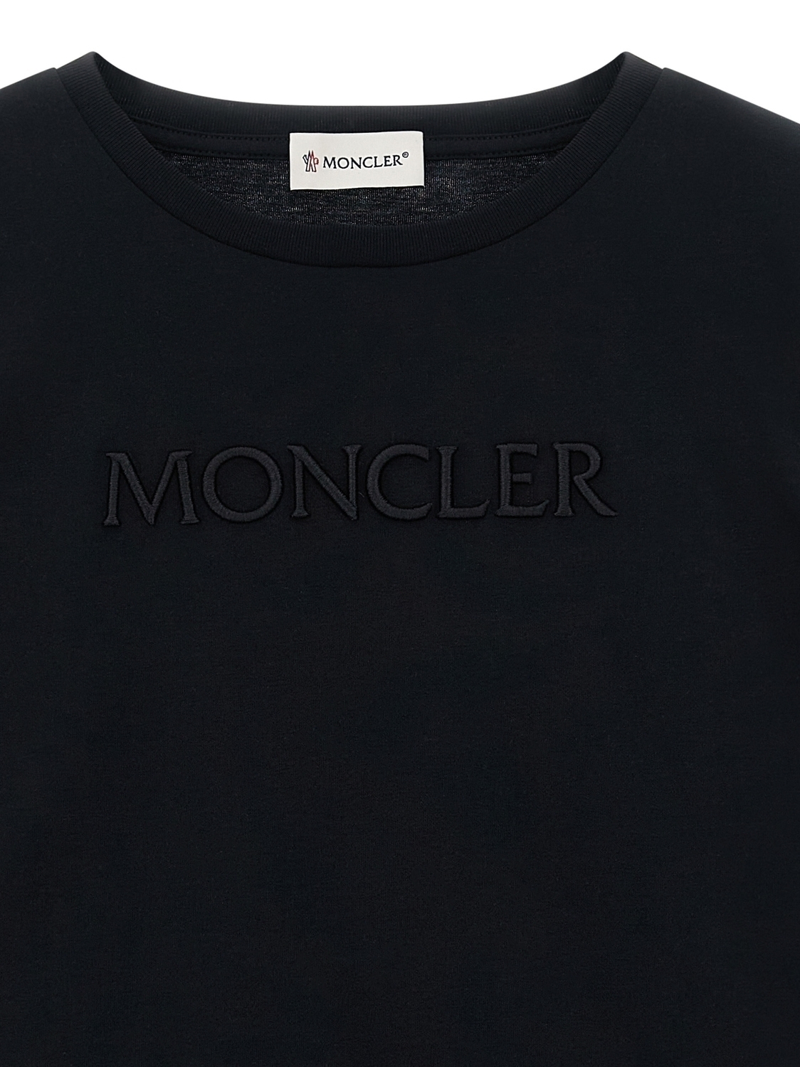 Футболка с вышивкой логотипа Moncler Enfant, черный — фото 3