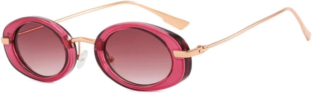 

Солнцезащитные очки с защитой UV400 | Овальная металлическая оправа, цветные линзы | Для женщин и мужчин, для занятий спортом на открытом воздухе и вождения DSVIGF, Pink Pink