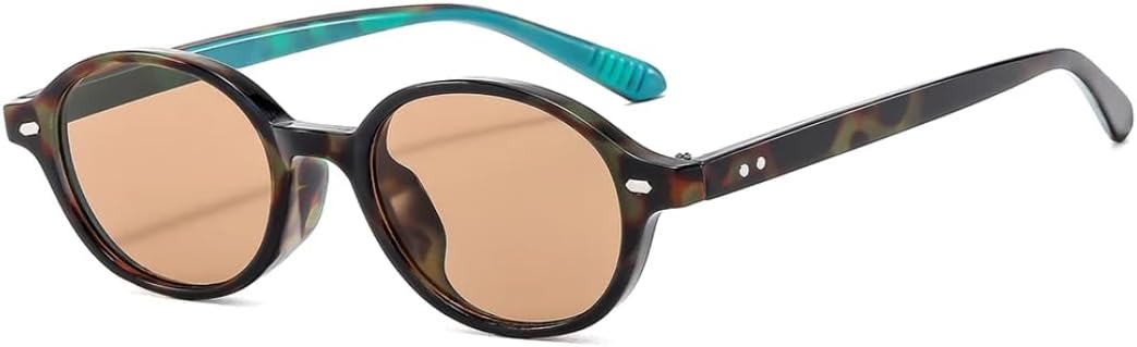 

Солнцезащитные очки для мужчин и женщин - защита UV400 - овальная оправа, линзы конфетных цветов, для занятий спортом на открытом воздухе и вождения DSVIGF, Leopard Tea