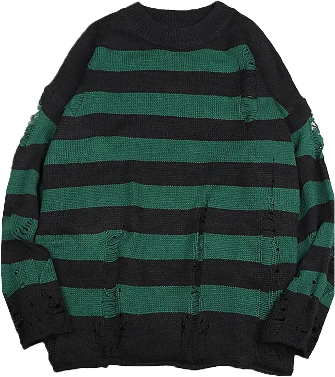 

Мужской оверсайз свитер в полоску с прорезями Kassercny