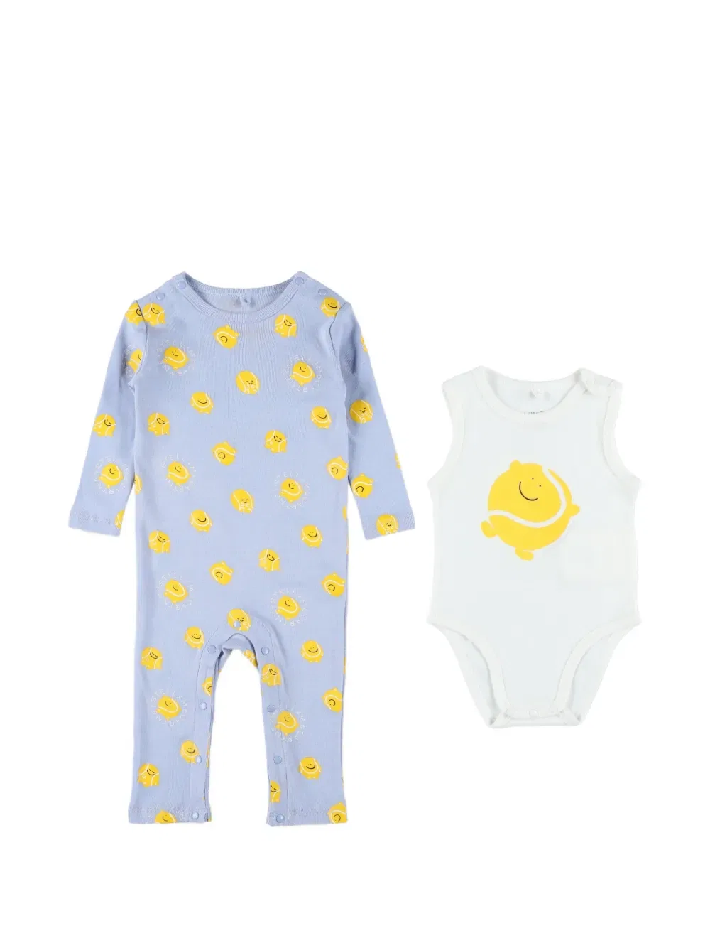 Детский комбинезон с графическим принтом (комплект из двух штук) Stella Mccartney Kids, синий
